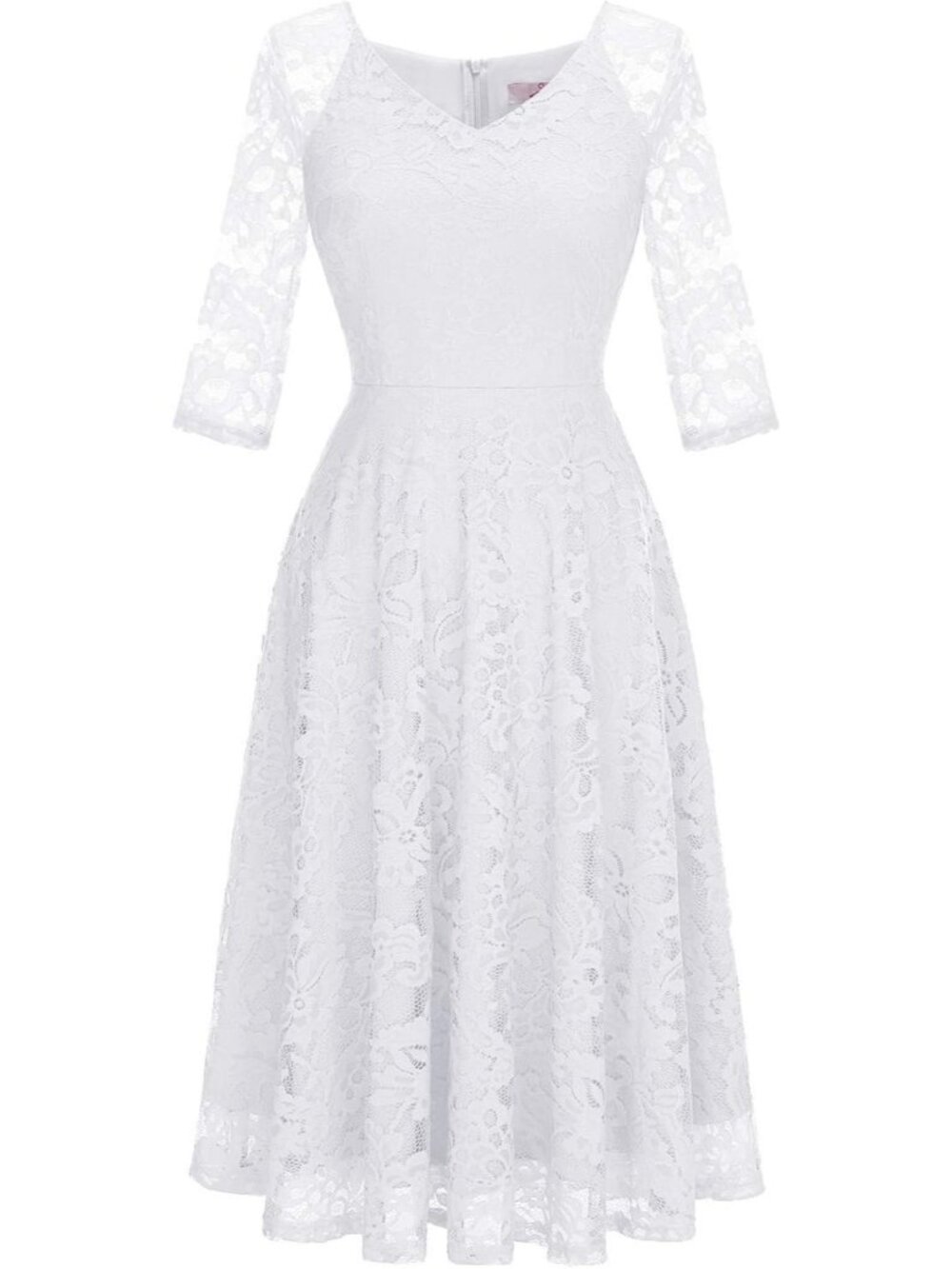 Long Sleeves Lace A Line Formal Wedding Guest Dresses
